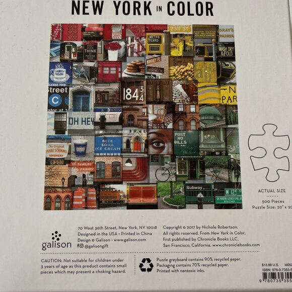 New York Iconic Landmarks 500 Pc Puzzle - Picture 4 of 4